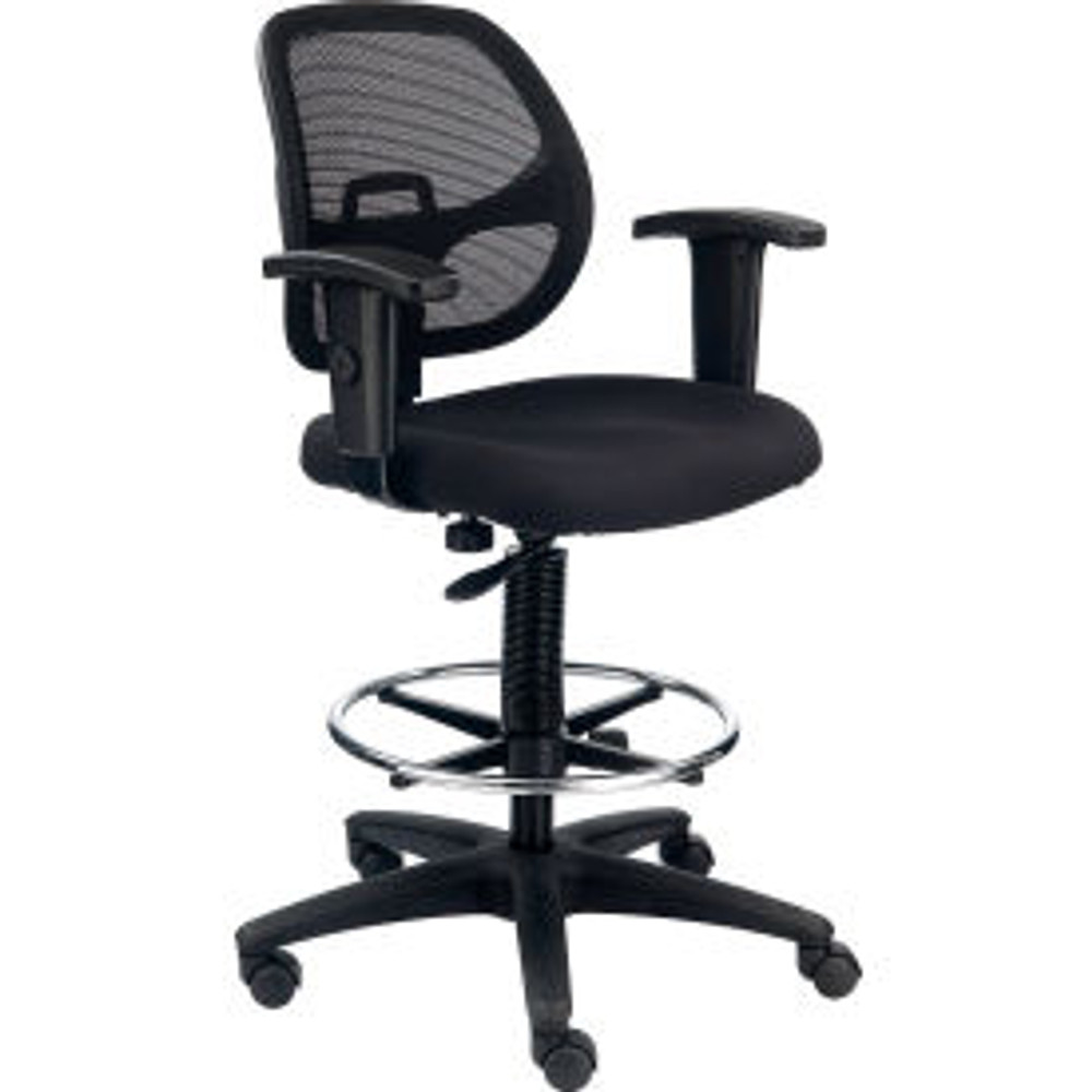 Global Industrial Interion® Drafting Stool Fabric Black p/n 695262