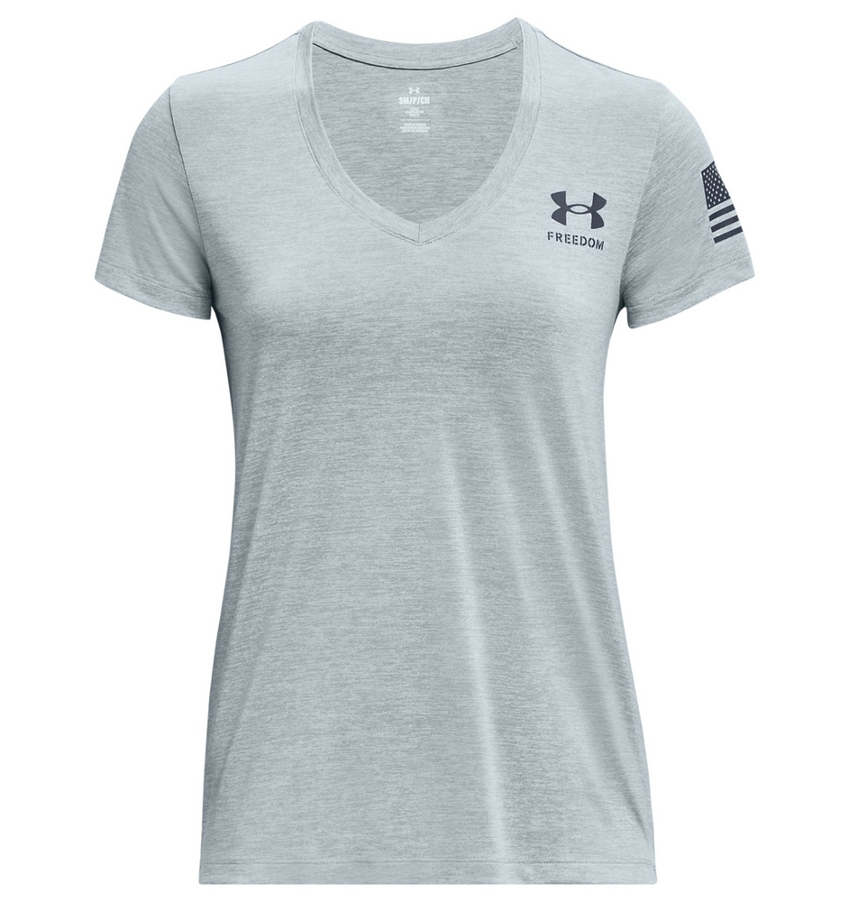 Under Armour 1369471466XS Women's UA Tech Freedom Short Sleeve V-Neck