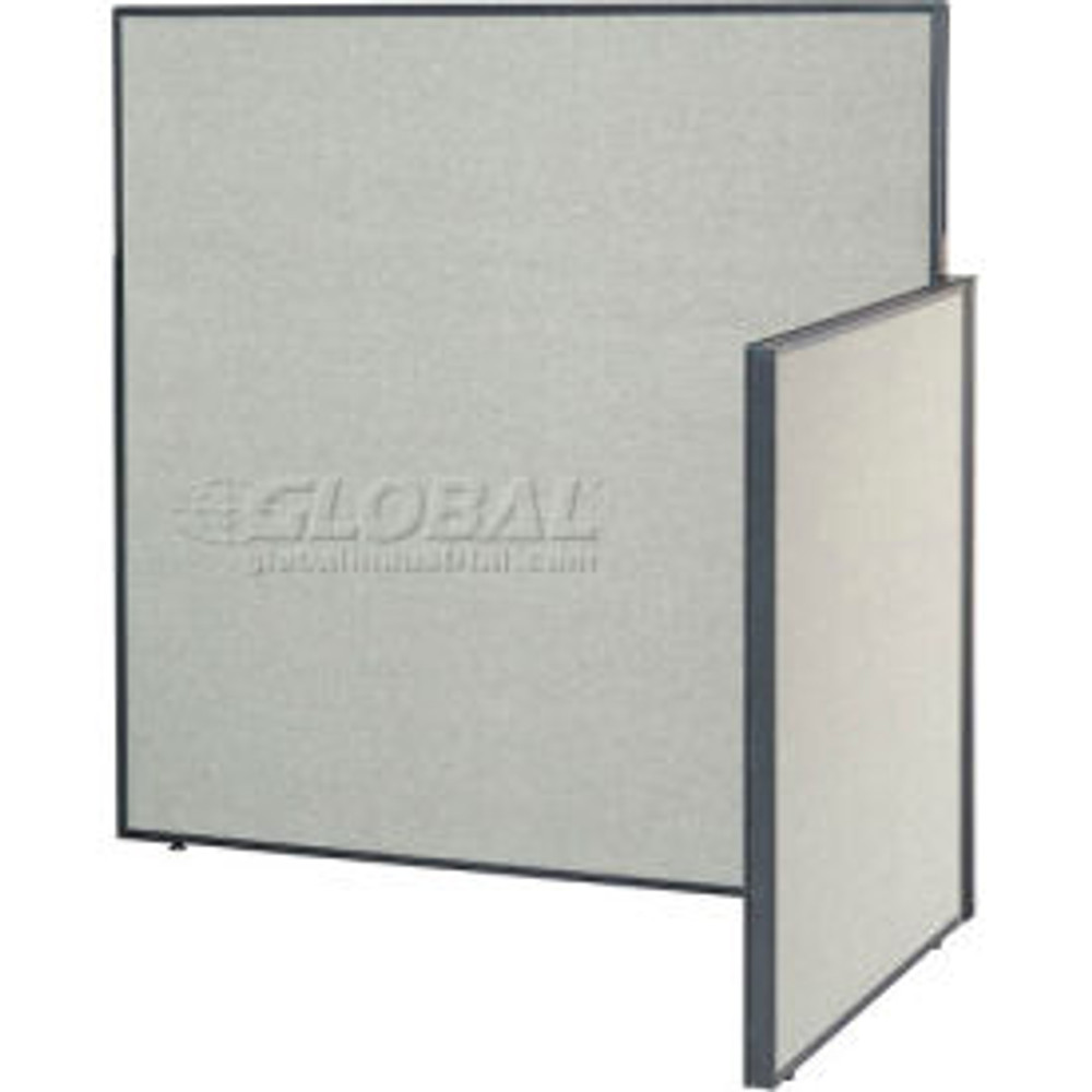 Global Industrial Interion® Pre-Configured Office Cubicle 4'W x 4'D x 60""H Add-On Kit Gray p/n 240314GY