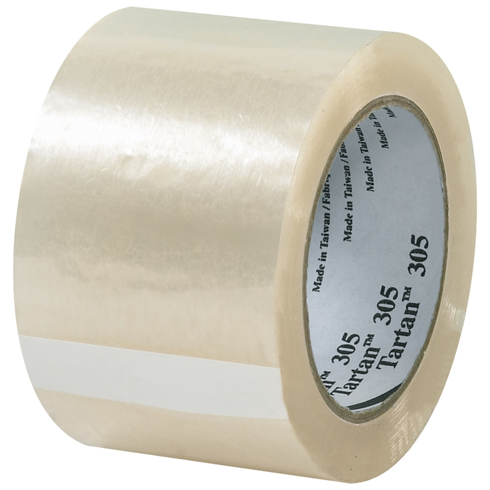 B O X MANAGEMENT, INC. FSC12122AGAV 3M Tartan 305 Carton Sealing Tape, 3in Core, 3in x 110 Yd., Clear, Case Of 6