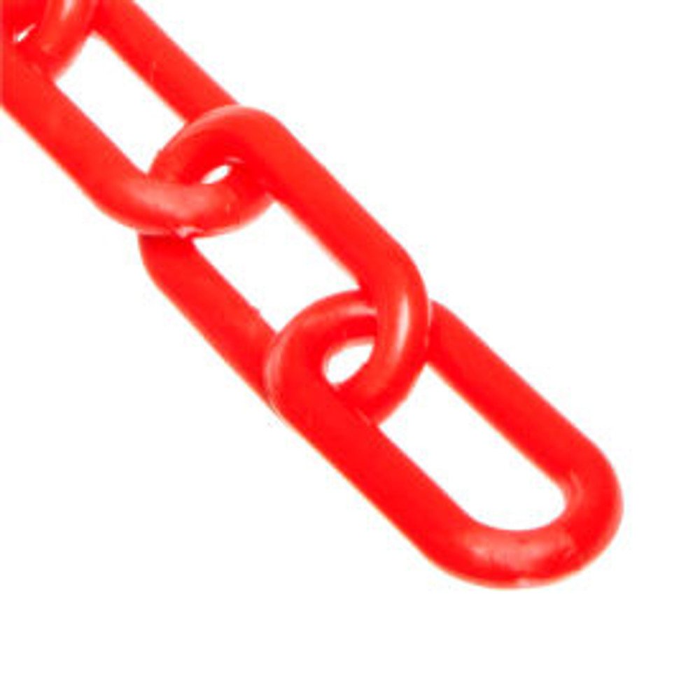 Global Industrial Mr. Chain Heavy Duty Plastic Chain Barrier 2""x50'L Red p/n 51005-50