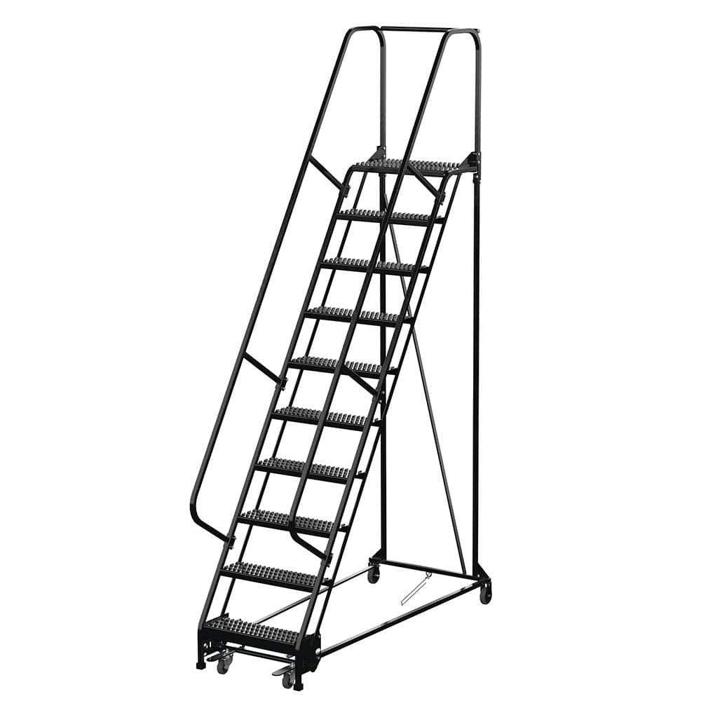 Vestil LAD-PW-26-10-G- 10-Step Steel Step Ladder: Type IA, 130" High