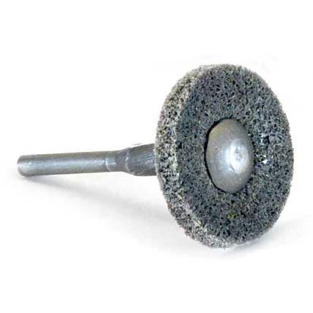 Superior Abrasives A018716 Deburring Wheel:  1" Dia, 1/8" Face Width, 1/8" Hole, Density 4, Silicon Carbide