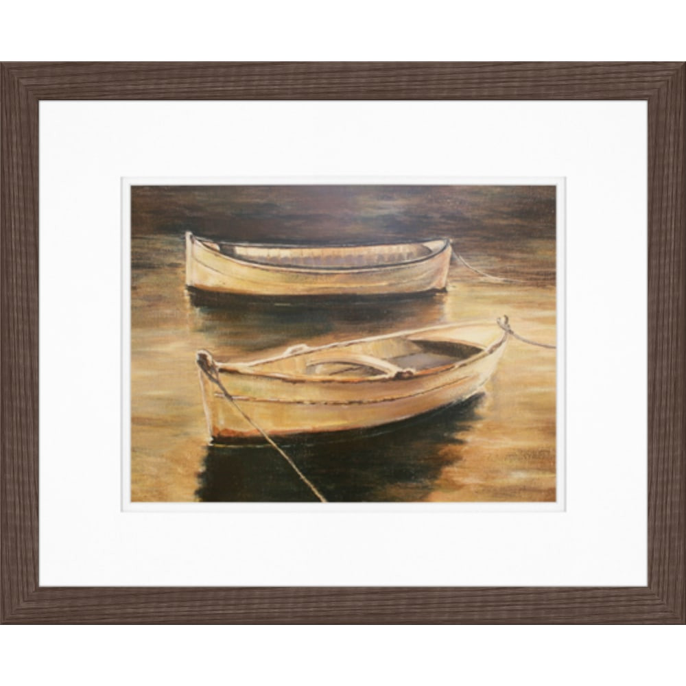 LCO DESTINY LLC 55202 Timeless Frames Shea Espresso-Framed Coastal Artwork, 16in x 20in, Sienna Boats