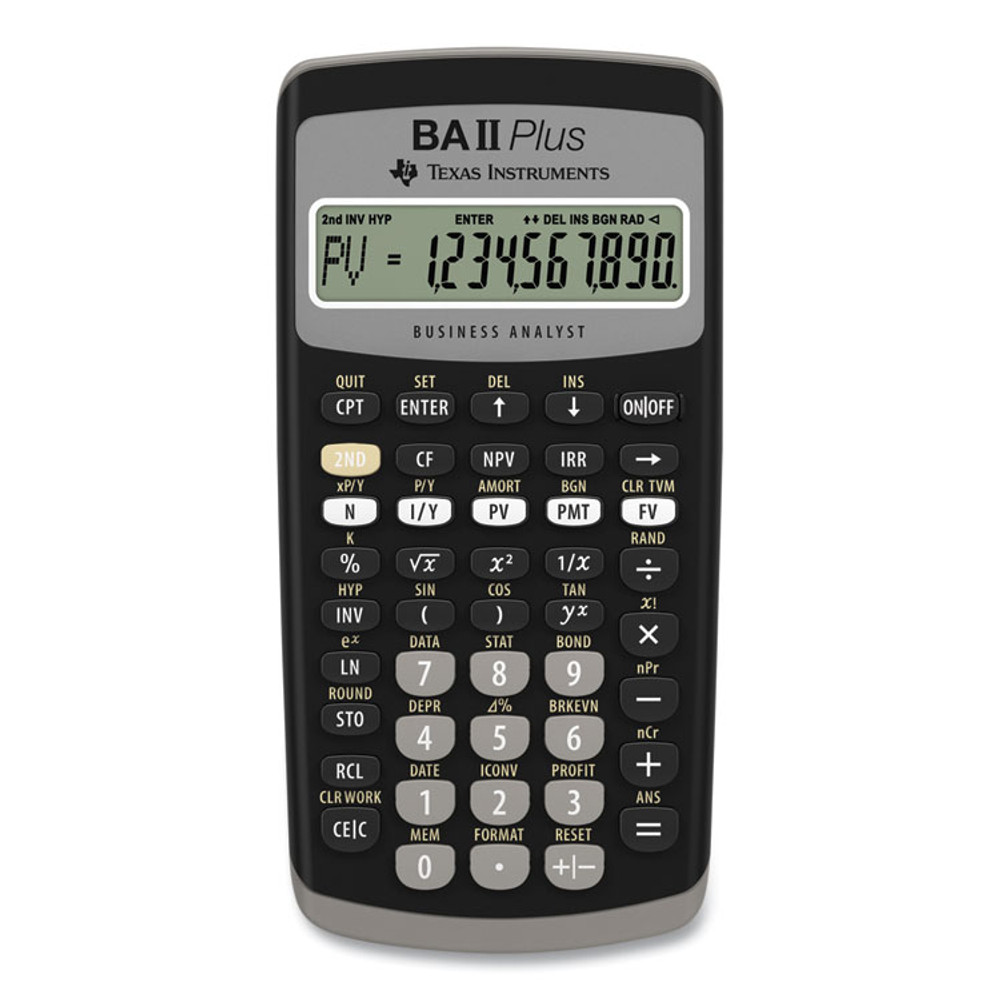 TEXAS INSTRUMENTS BAIIPLUS BAIIPlus Financial Calculator, 10-Digit LCD