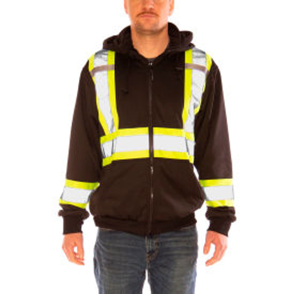 Tingley Rubber Corporation Tingley® Hi-Vis Hooded Sweatshirt Type O ANSI Class 2 L Black/Fluorescent Yellow p/n S78123C.LG