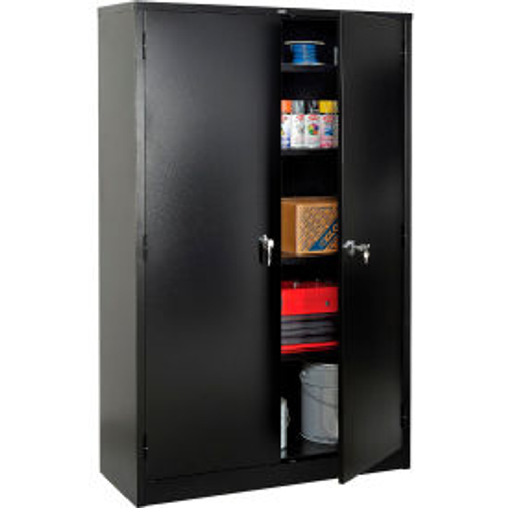 Global Industrial™ Storage Cabinet Turn Handle 48""W x 18""D x 78""H Black Unassembled p/n 493311BK