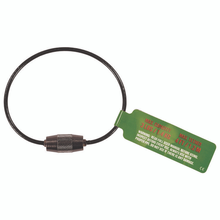 TENACIOUS HOLDINGS, INC. ergodyne® 19713 Squids 3708 Wire Tool Attachment w/Screw Gate Tool Tail, 3 lb Max Working Capacity, 6" Long, Black, 6/Pack