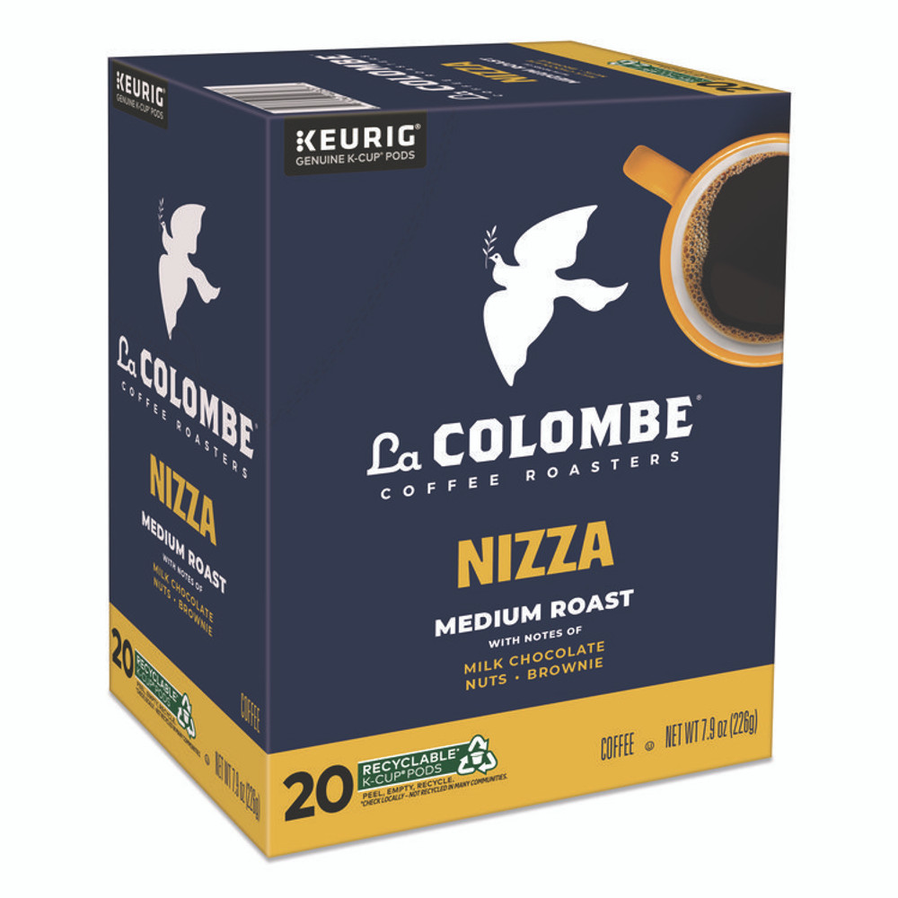 LA COLOMBE COFFEE ROASTERS 0327 Coffee K-Cup Pods, Nizza Medium Roast, 20/Box