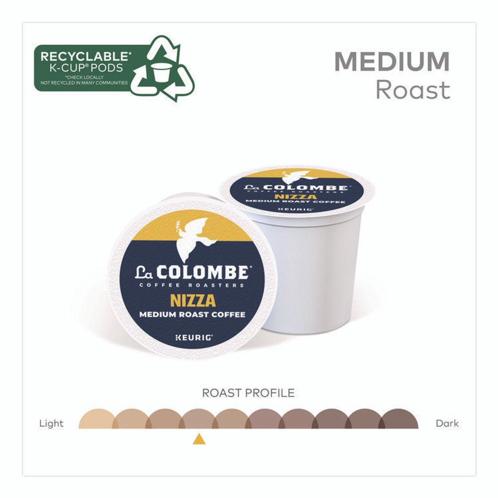 LA COLOMBE COFFEE ROASTERS 0327 Coffee K-Cup Pods, Nizza Medium Roast, 20/Box