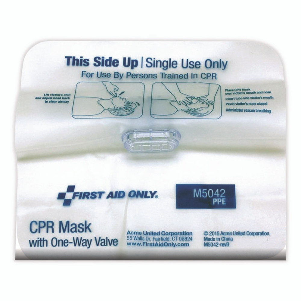 FIRST AID ONLY, INC. 730009 CPR Face Shield with Elastic Ear Bands, Fits Adults and Children