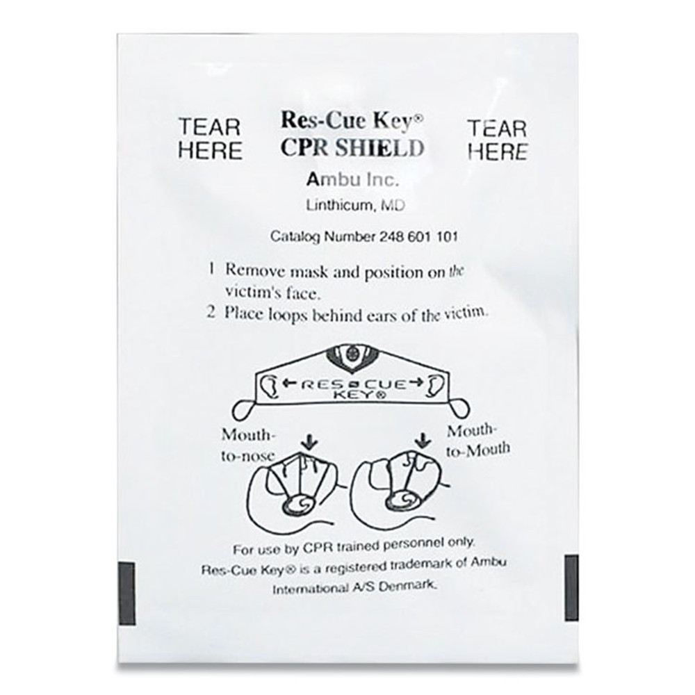 FIRST AID ONLY, INC. 730009 CPR Face Shield with Elastic Ear Bands, Fits Adults and Children