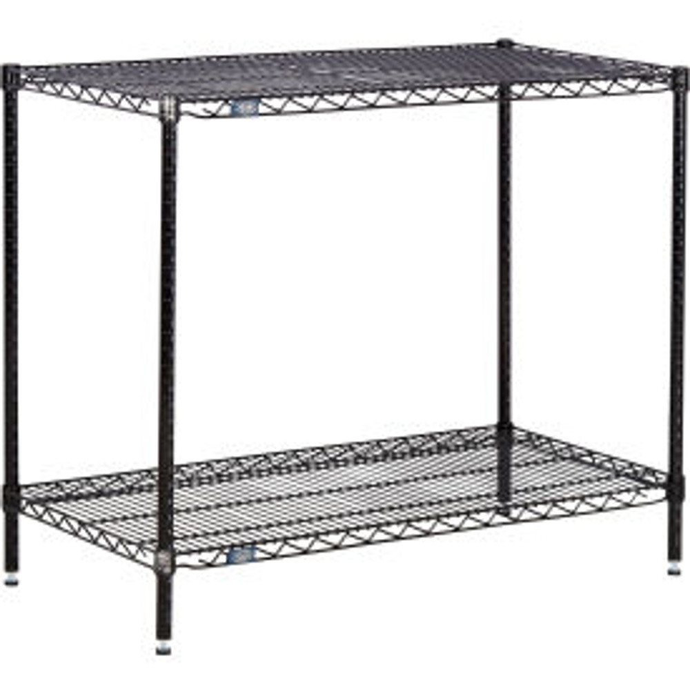 Global Industrial Nexel® 2 Shelf Black Epoxy Wire Shelving Unit Starter 48""W x 24""D x 34""H p/n B3081044