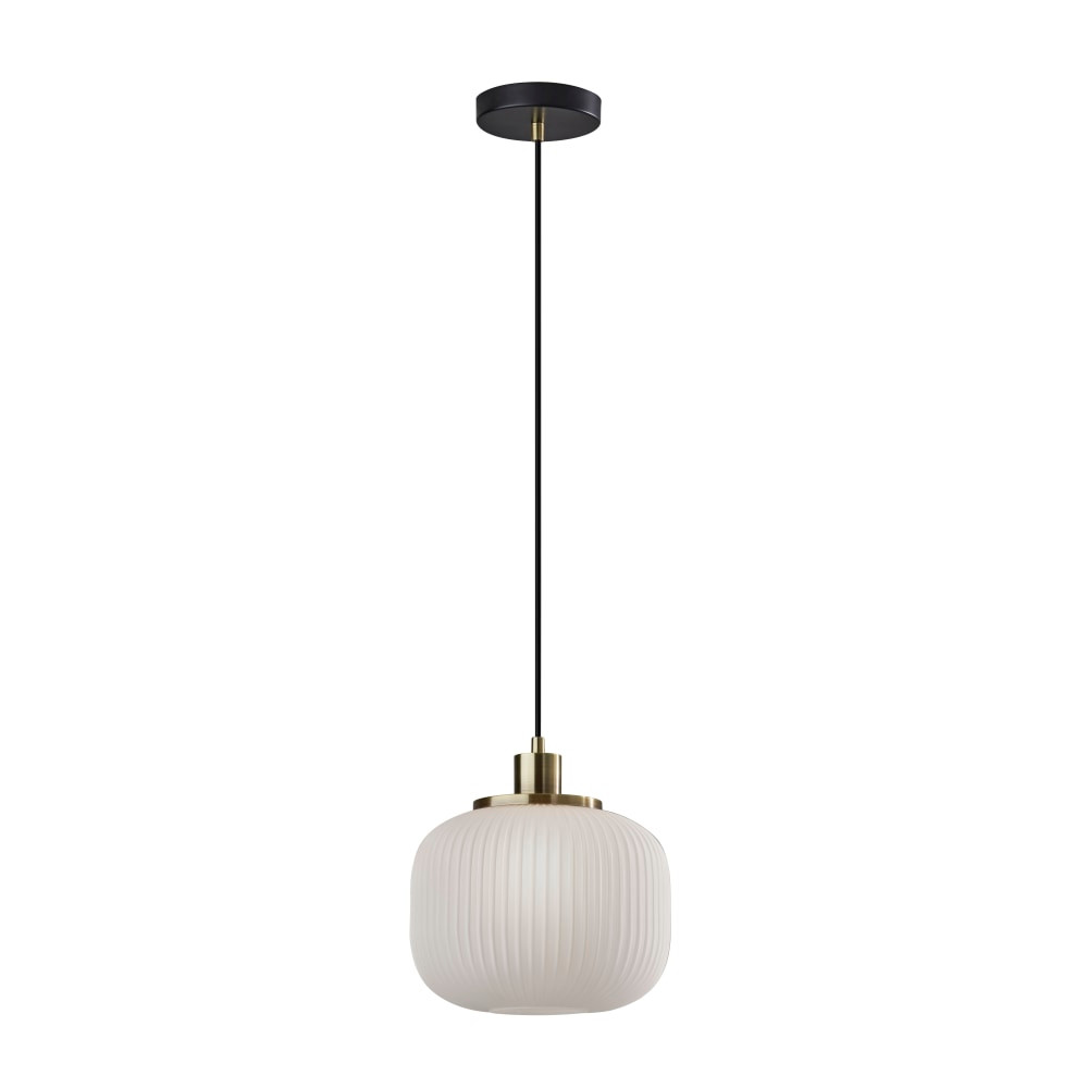 ADESSO INC Adesso 4276-21  Hazel Pendant Lamp, 10inW, Frosted Glass Shade/Antique Brass Base