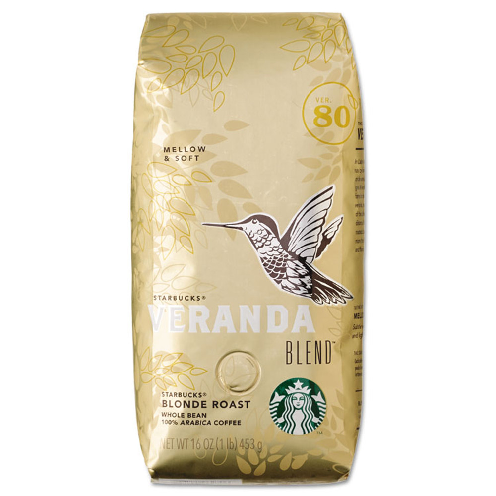 STARBUCKS COFFEE COMPANY 11028510 VERANDA BLEND Coffee, Whole Bean, 1 lb Bag