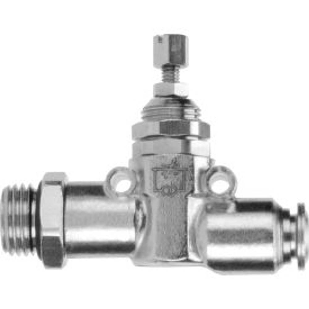 Alpha Technologies Llc AIGNEP Inline Needle Valve 82835-04-04 1/4"" Male NPTF x 1/4"" Tube Nickel Plated Brass p/n 82835-04-04