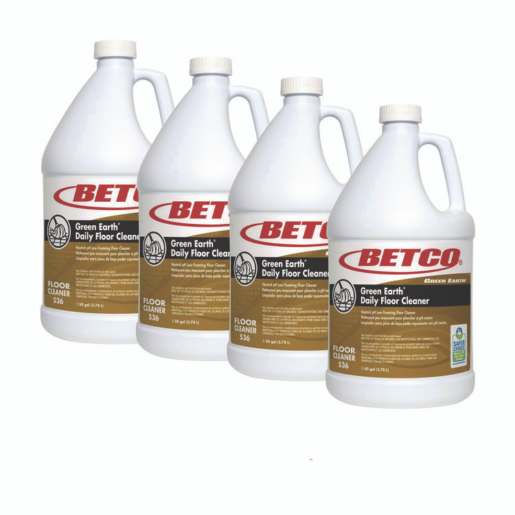BETCO CORPORATION 5360400 Green Earth Daily Floor Cleaner, Unscented, 1 gal Bottle, 4/Carton