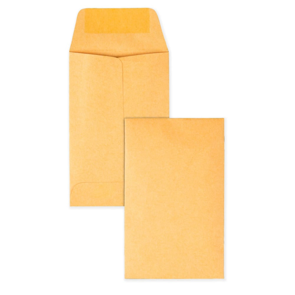 Ideal for loose coins and payroll applications  Deeply gummed flaps for a secure seal.  Made of sturdy kraft paper stock.