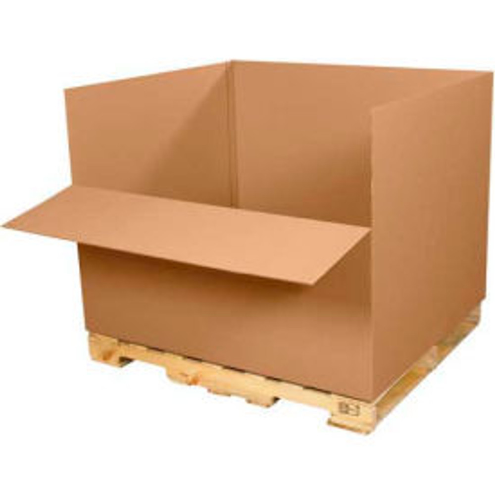 Global Industrial™ Easy Load Half Slotted Cargo Containers 48""L x 40""W x 36""H Kraft p/n B1638632