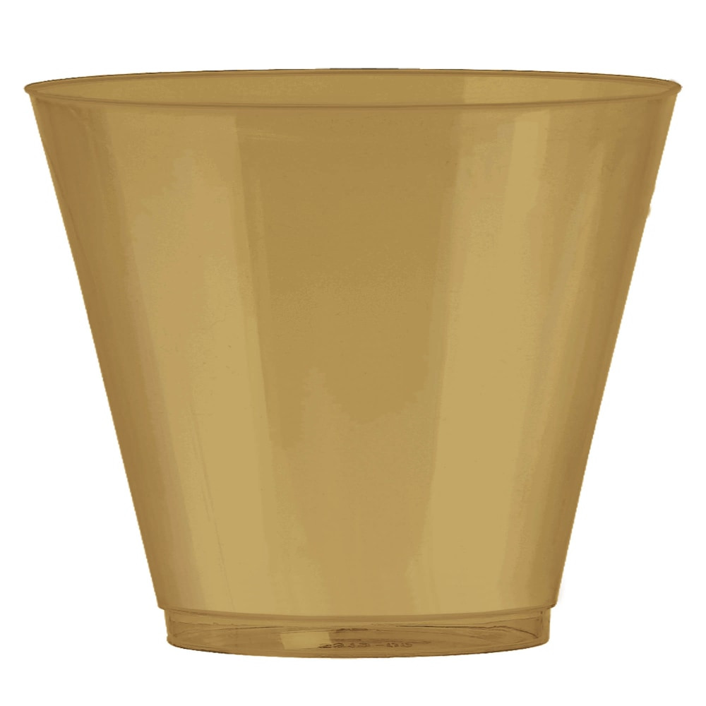 AMSCAN CO INC Amscan 350366.19  Plastic Tumblers, 9 Oz, Gold, Pack Of 72 Tumblers