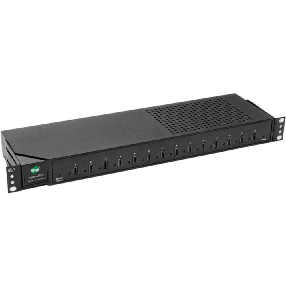 DIGI INTERNATIONAL Digi HP-USB-14  HUBPORT/14 19in 14-port USB Hub - USB - Rack Mount - 14 USB Port(s) - 14 USB 2.0 Port(s)