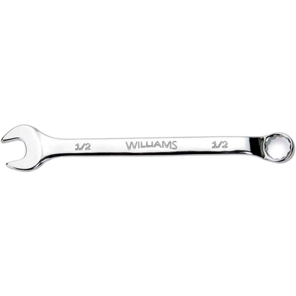 Williams JHW11953 Combination Wrenches; Size (Inch): 7/16 ; Type: Combination Wrench ; Finish: Polished Chrome ; Head Type: Combination; Offset ; Box End Type: 12-Point ; Handle Type: Straight