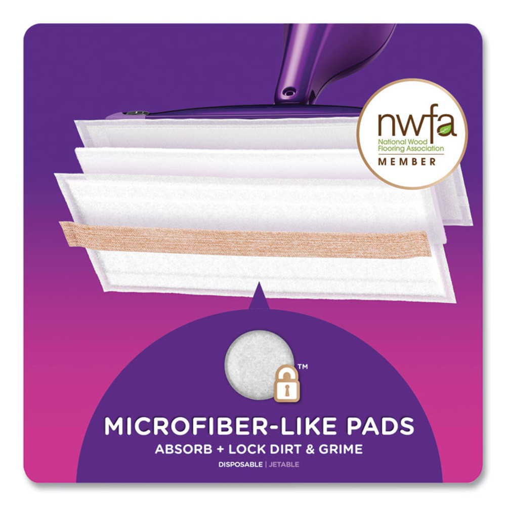 PROCTER & GAMBLE Swiffer® 76563 WetJet System Wood Mopping Pad, 5.4 x 11.3, White, 20/Pack