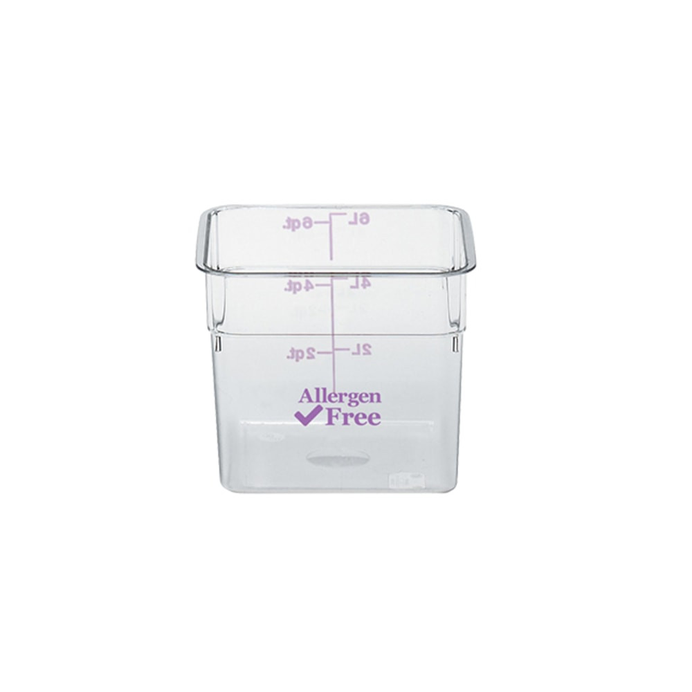 CAMBRO MFG. CO. 22SFSCW441 Cambro Allergen-Free CamSquare Container, 22 Qt, Clear/Purple