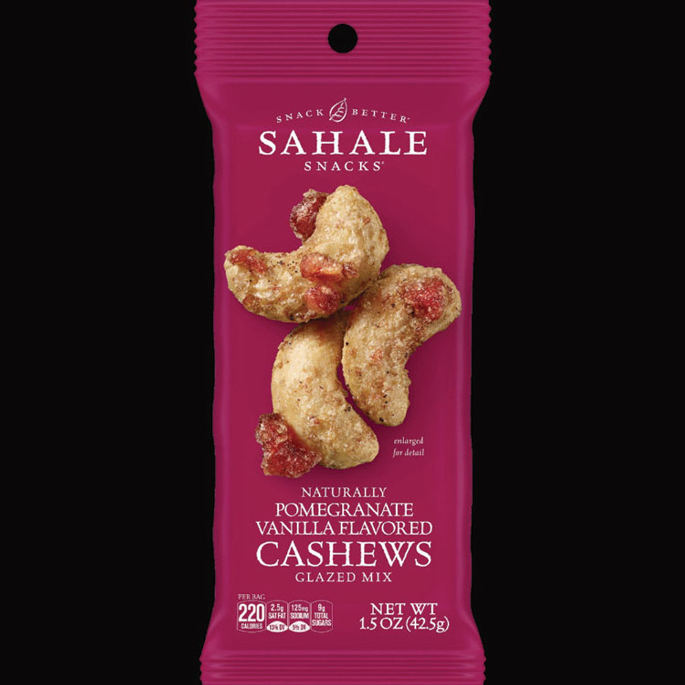 J.M. SMUCKER CO. Sahale Snacks® 00328 Pomegranate Vanilla Glazed Mix Cashews, 1.5 oz Bag, 18/Carton