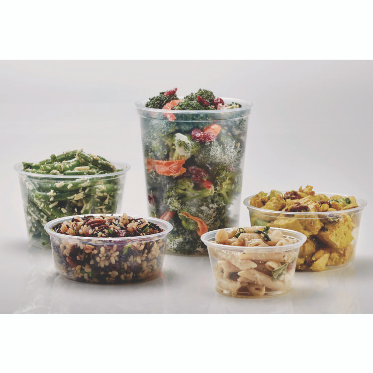 FABRI-KAL PK5SC Microwavable Deli Containers, 5 oz, 3.6" Diameter x 1.8" h, Clear, Plastic, 1,000/Carton
