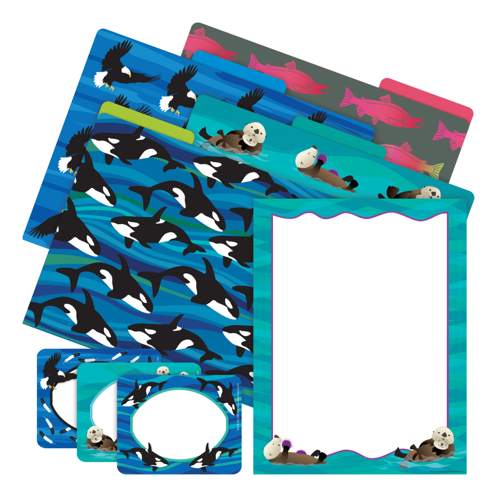 BARKER CREEK PUBLISHING, INC. Barker Creek BC0122  Get Organized Kit, Letter Size, Sea & Sky Otters