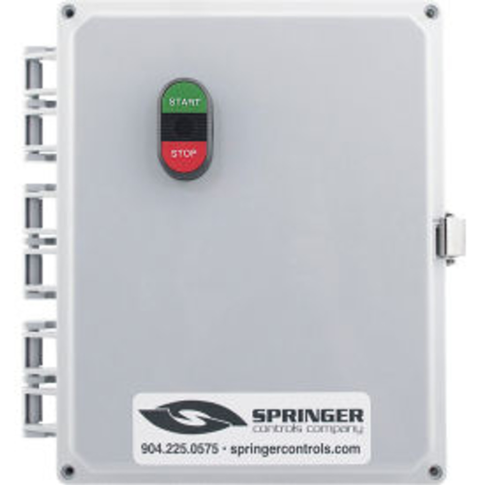 Springer Controls Co. Inc NEMA 4X Enclosed Motor Starter 38A 1PH  Start/Stop 24-60V 24-29A p/n AF3816P2M-1K
