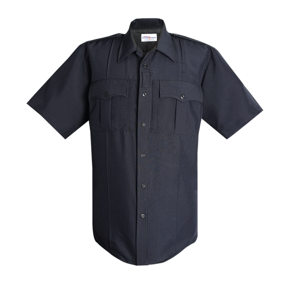 Flying Cross 92R84Z 86 XLARGE N/A Justice Power Stretch Short Sleeve Shirt w/ Zip - LAPD Navy