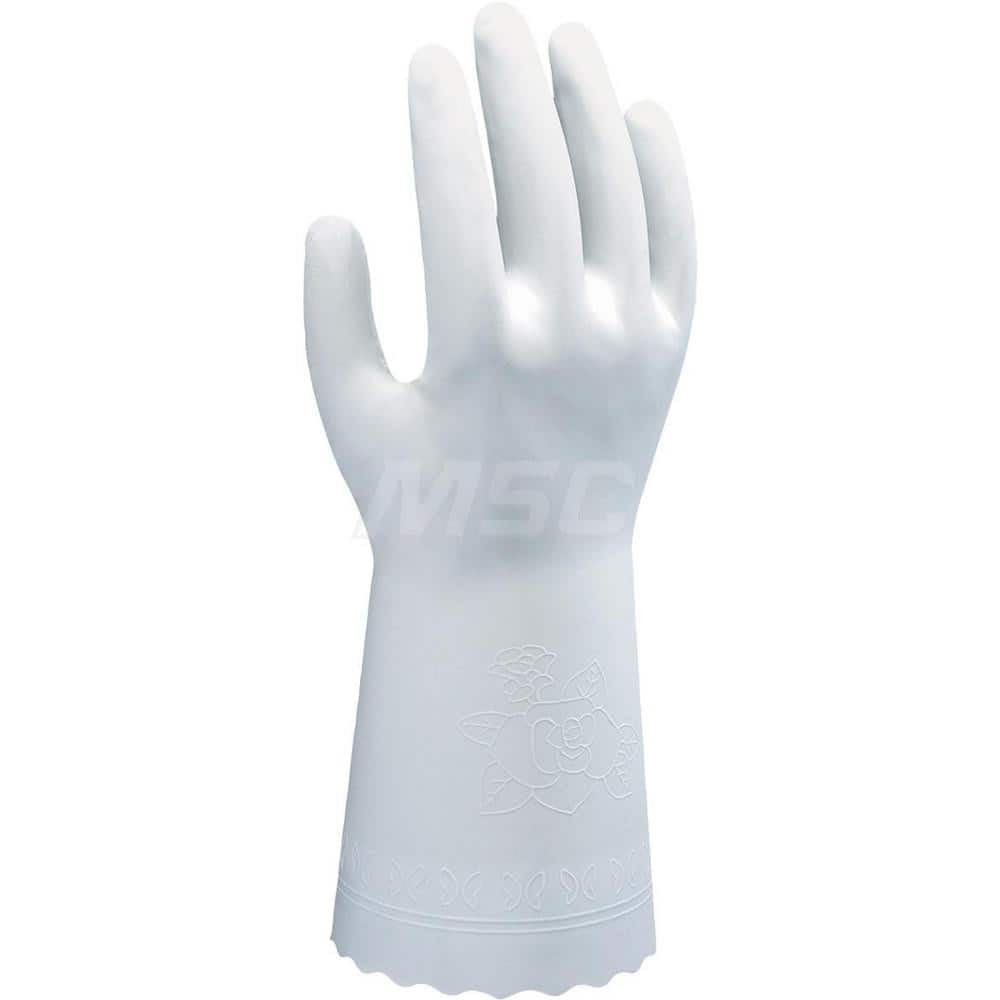 SHOWA BO700M-08 Chemical Resistant Gloves: Medium, 11 mil Thick, Polyvinylchloride-Coated, Rubber, Unsupported