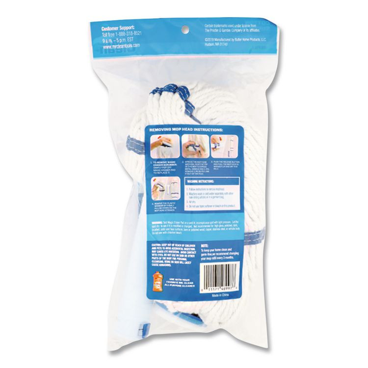 PROCTER & GAMBLE Mr. Clean® 446997 SuperMop with Magic Eraser Mop Refill, Cotton, Blue