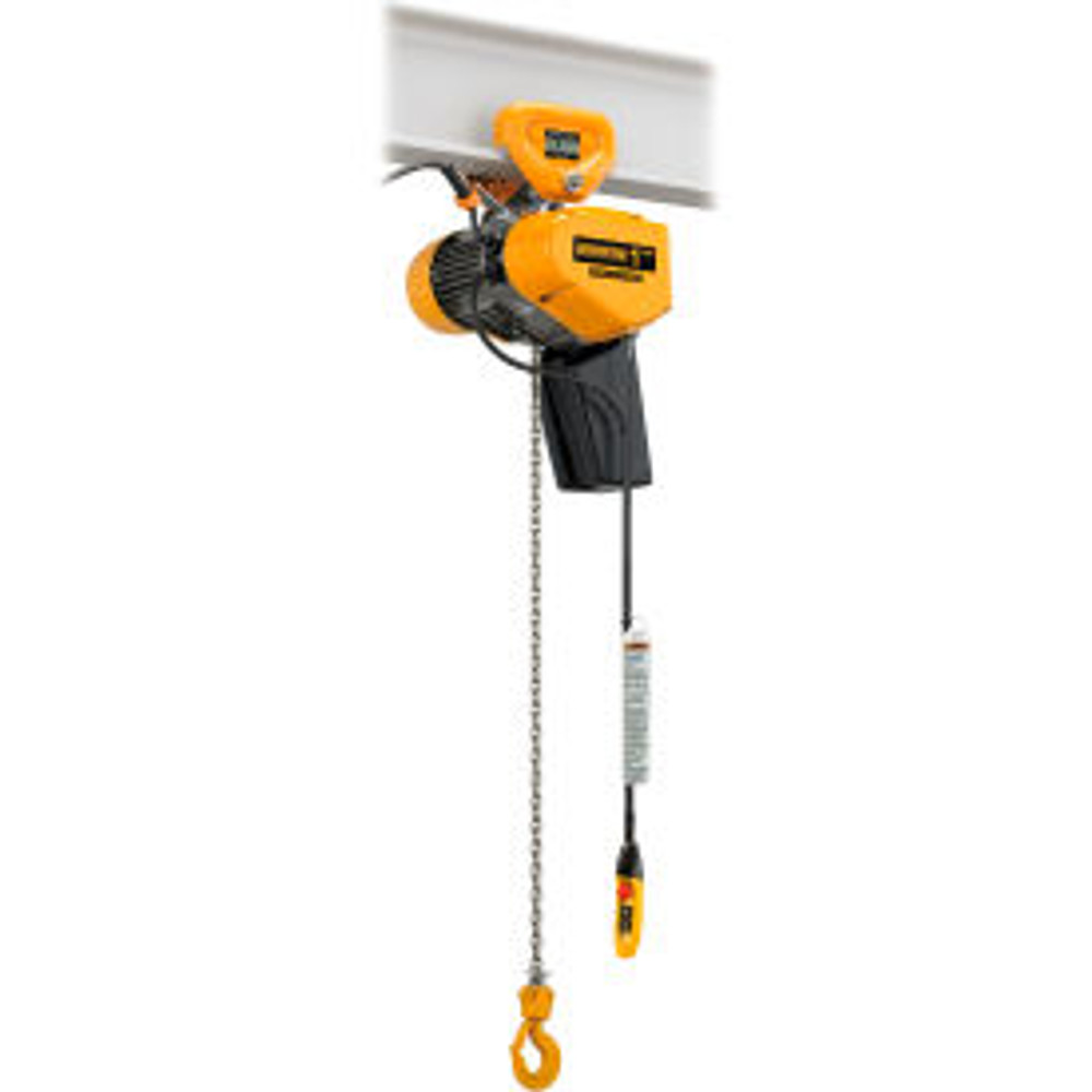 Harrington Hoists & Cranes Harrington SEQ 1 Ton Dual Speed Electric Chain Hoists W/ Push Trolley 15' Lift 17/3.9 FPM 115V p/n SEQP010SD-15'-115V-CC