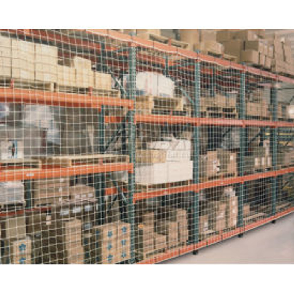 Carron Net Co Inc Pallet Rack Netting Three Bay 297""W x 48""H 4"" Sq. Mesh 2500 lb Rating p/n 76025-48X96-03