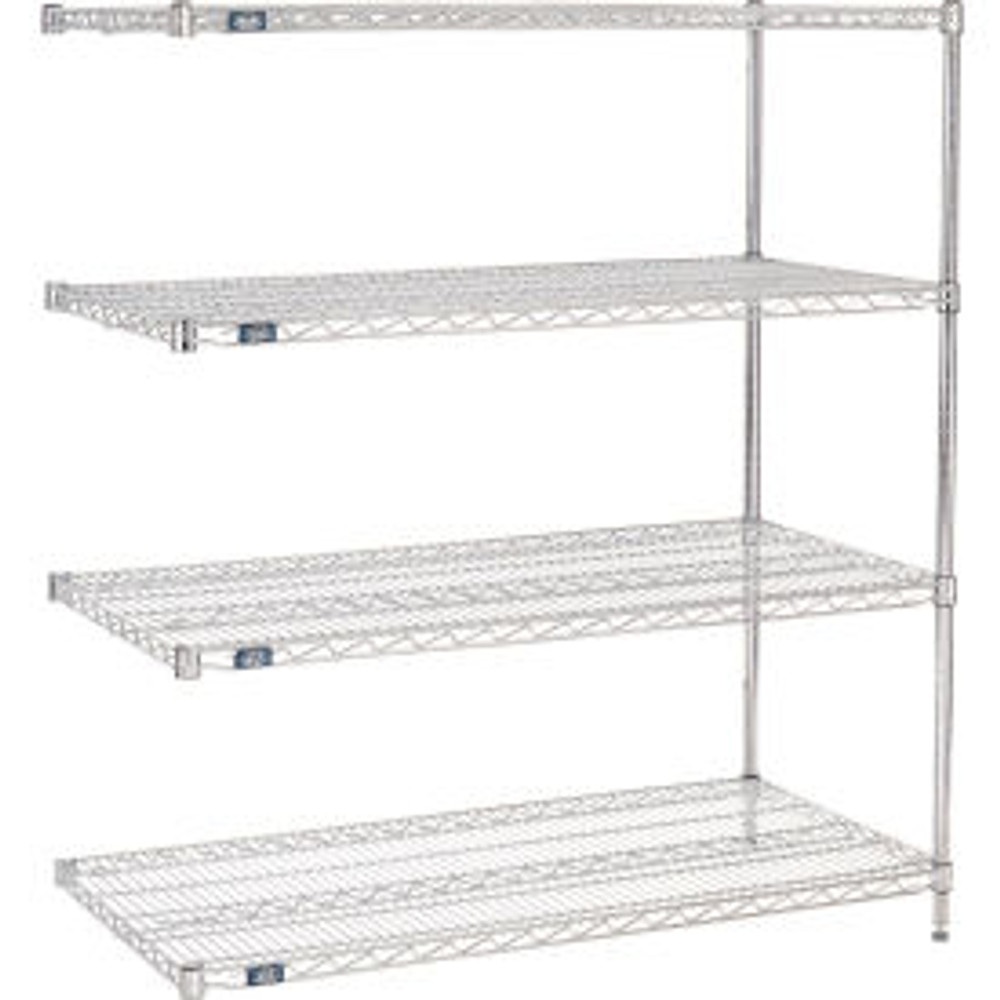 Global Industrial Nexel® 4 Shelf Stainless Steel Wire Shelving Unit Add On 48""W x 36""D x 86""H p/n B2345845