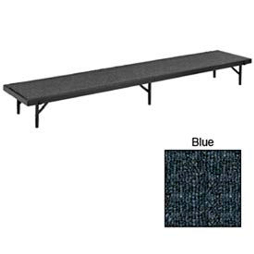 National Public Seating Riser Straight with Carpet - 96""L x 18""W x 16""H - Blue p/n RS16C-04