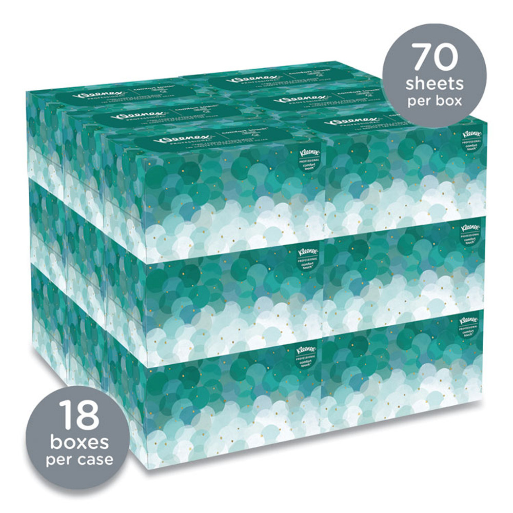 KIMBERLY-CLARK PROFESSIONAL Kleenex® 11268CT Ultra Soft Hand Towels, POP-UP Box, 1-Ply, 8.9 x 10, White, 70/Box, 18 Boxes/Carton