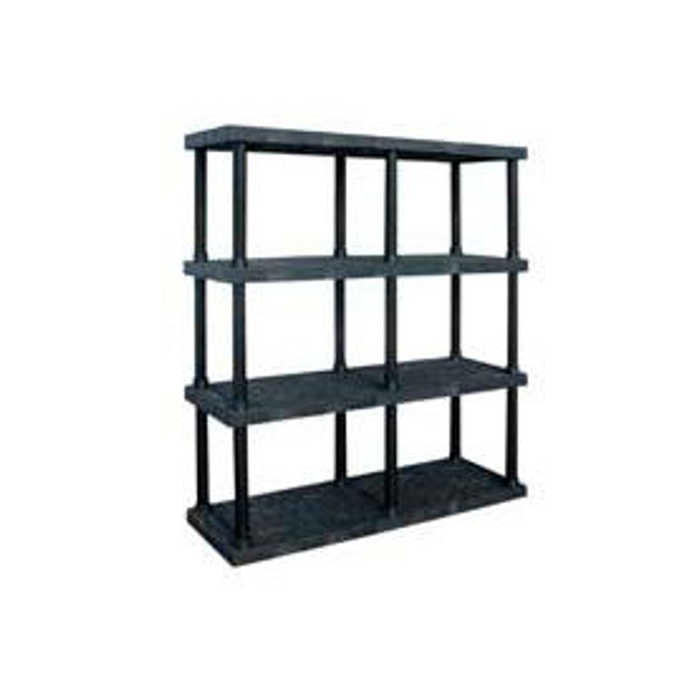 Spc Industrial Structural Plastics Corp. Structural Plastic Adjustable Vented Shelving 66""W x 24""D x 72""H Black p/n AS6624X4