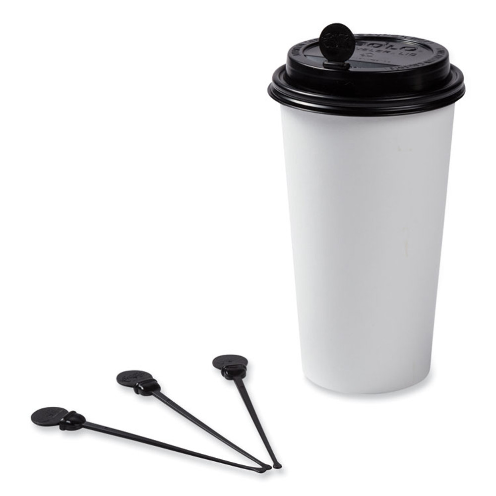 AMERCAREROYAL STIRSTIXBK Beverage Plugs, 4.75", Black, 2,000/Carton