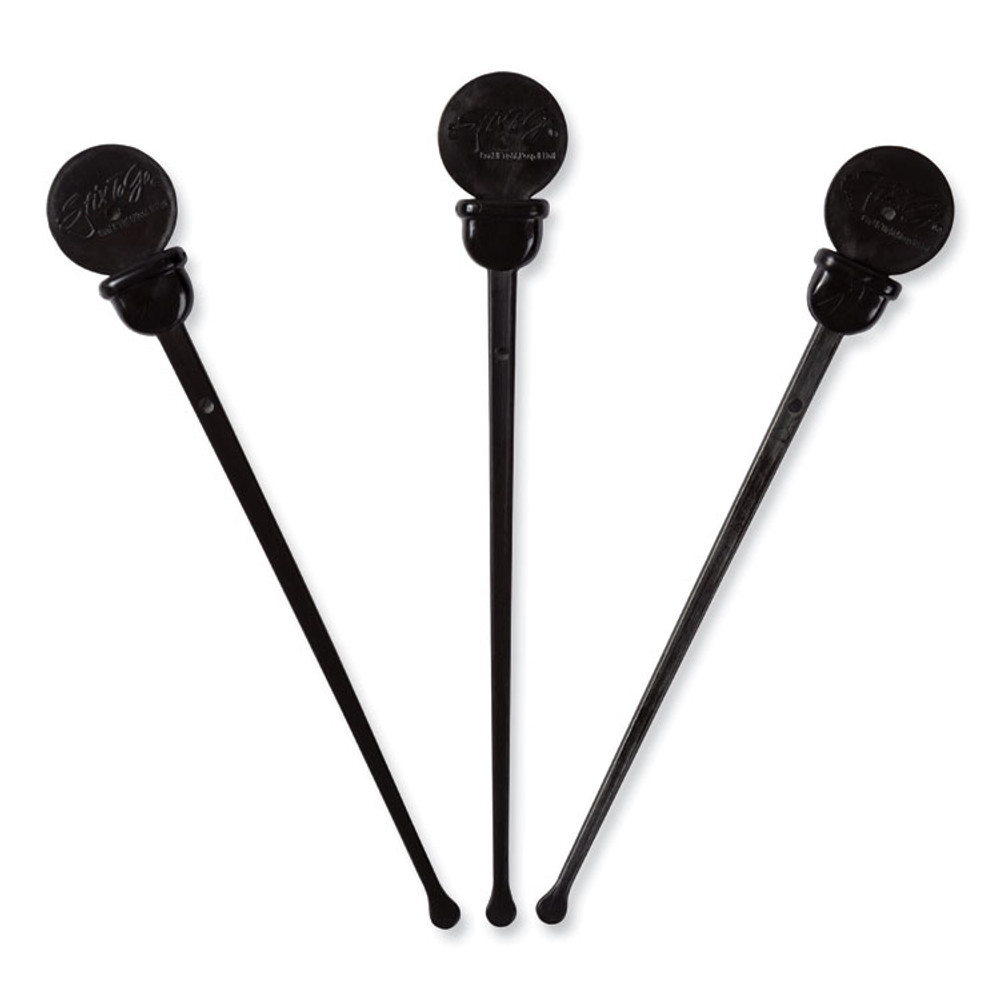AMERCAREROYAL STIRSTIXBK Beverage Plugs, 4.75", Black, 2,000/Carton