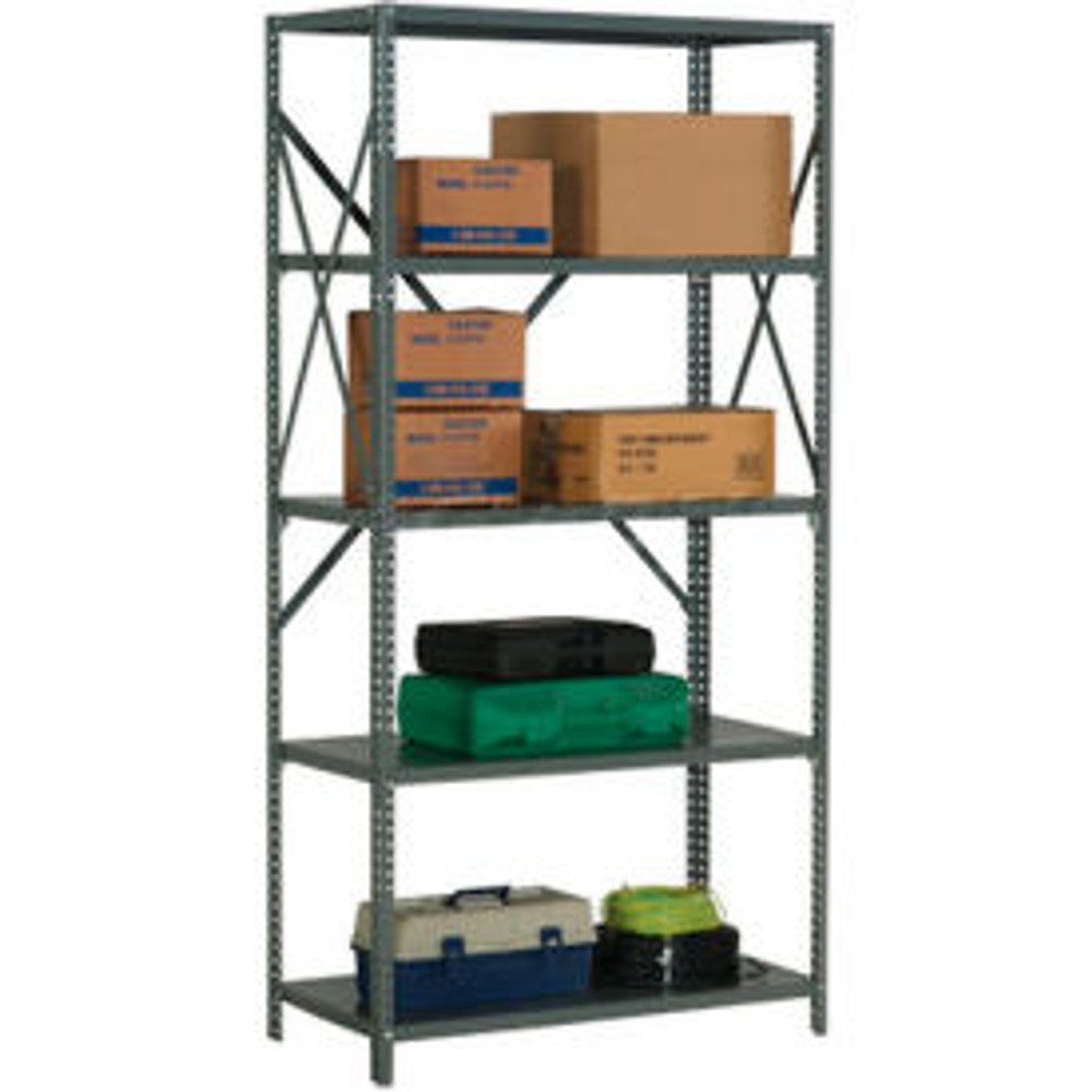 Global Industrial™ 5 Shelf 20 Ga Open Steel Shelving Unit 48""W x 18""D x 73""H Gray p/n 234100A