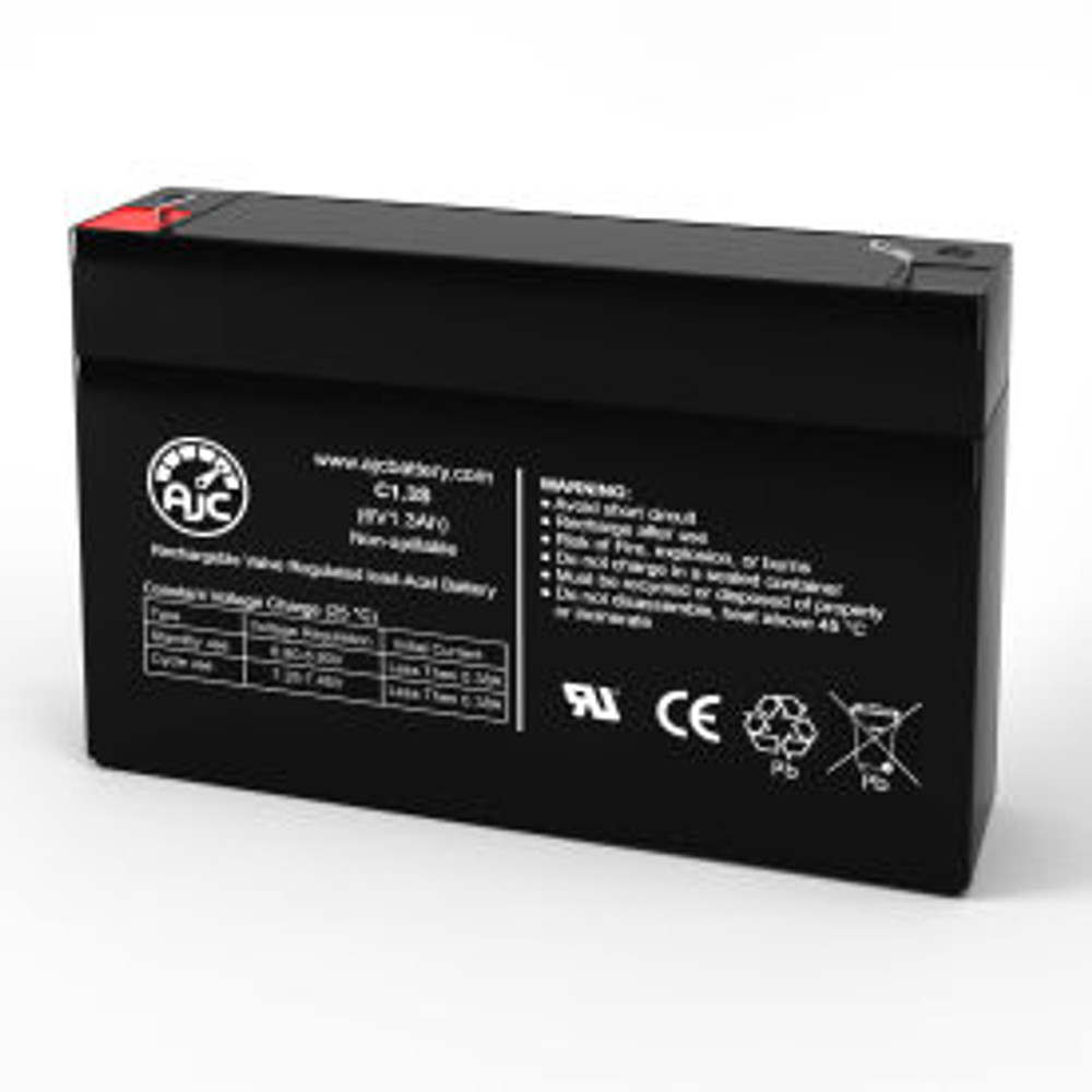 Battery Clerk LLC AJC® Parks Medical 1S Doppler Medical Replacement Battery 1.3Ah 6V F1 p/n AJC-C1.3S-V-0-189504