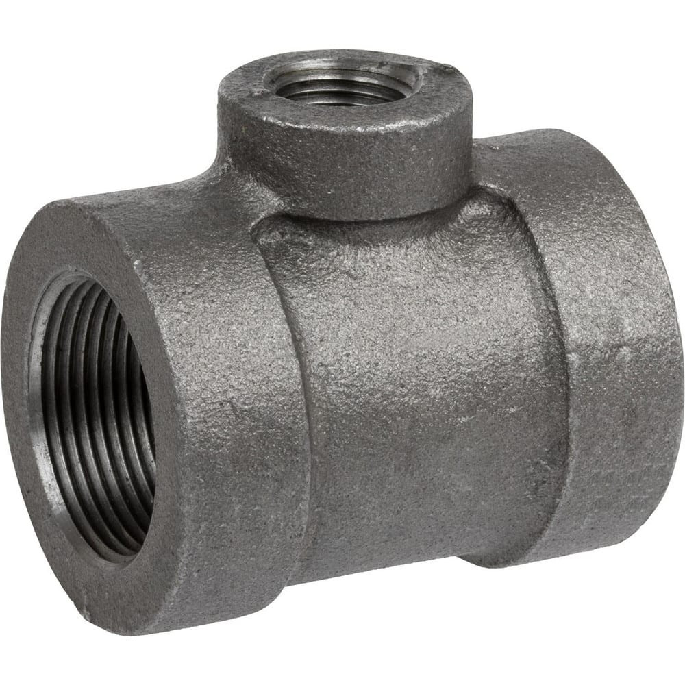 USA Industrials ZUSA-PF-20522 Black Pipe Fittings; Fitting Type: Reducing Branch Tee ; Fitting Size: 3/4" x 1/2" ; End Connections: NPT ; Material: Iron ; Classification: 300 ; Fitting Shape: Tee