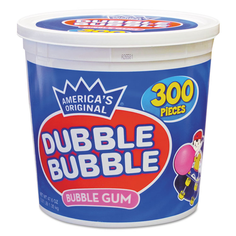 TOOTSIE ROLL INDUSTRIES Dubble Bubble 16403 Bubble Gum, Original Pink, 300/Tub