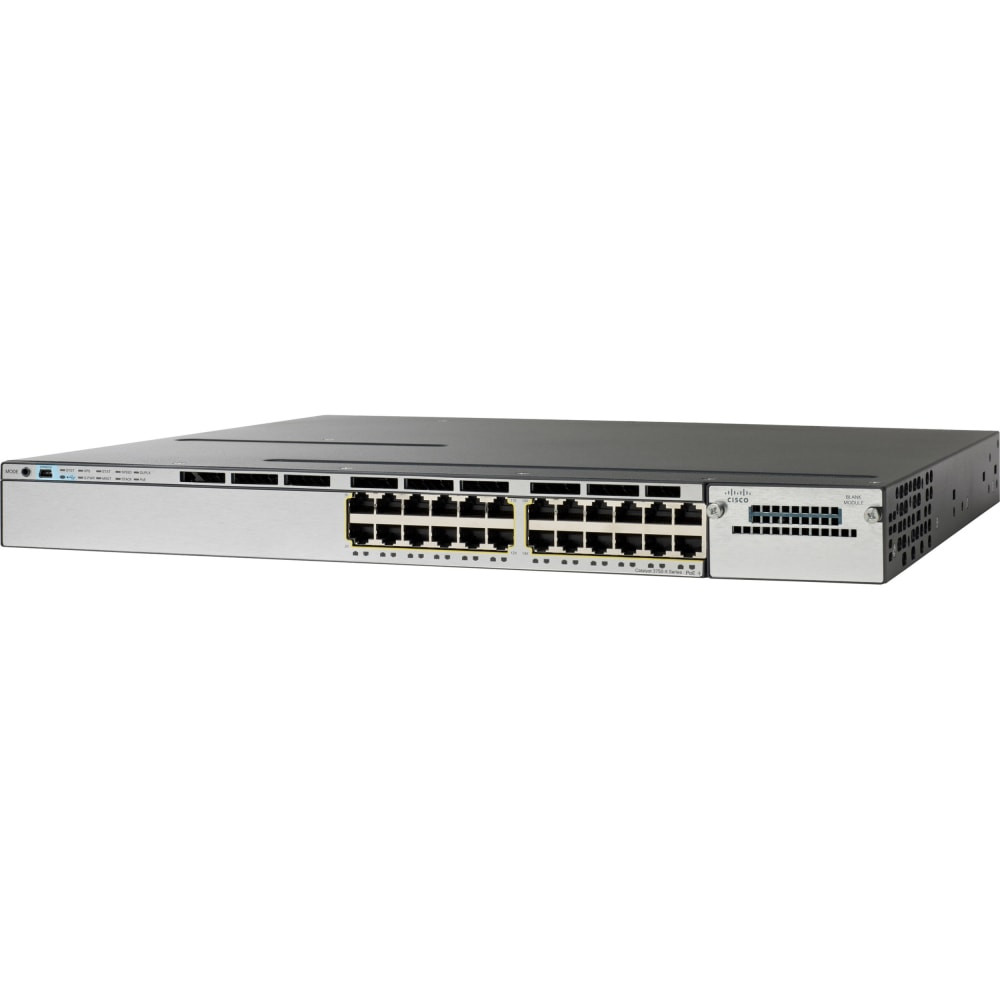 CISCO WS-C3750X-24P-S-RF  Catalyst WS-C3750X-24P-S Layer 3 Switch - 24 Ports - Manageable - Gigabit Ethernet, Fast Ethernet - 10/100/1000Base-T, 10/100Base-TX - Refurbished - 3 Layer Supported - PoE Ports - 1U High - Rack-mountable - Lifetime Limited