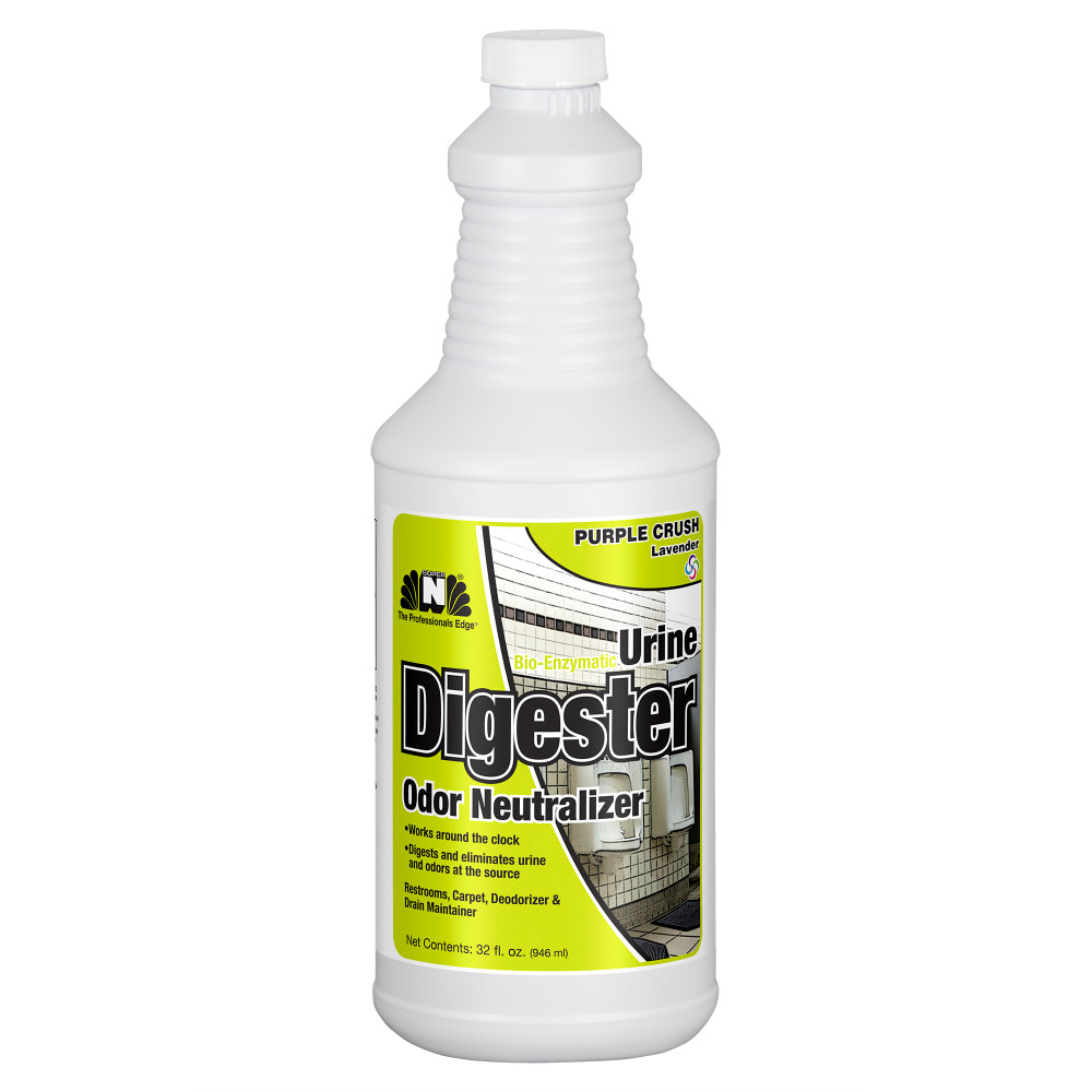 NILODOR, INC. Hospeco 32PCZYM  Super N Urine Digester With Odor Neutralizer, Lavender Purple Crush, 1 Qt, Pack Of 12 Bottles