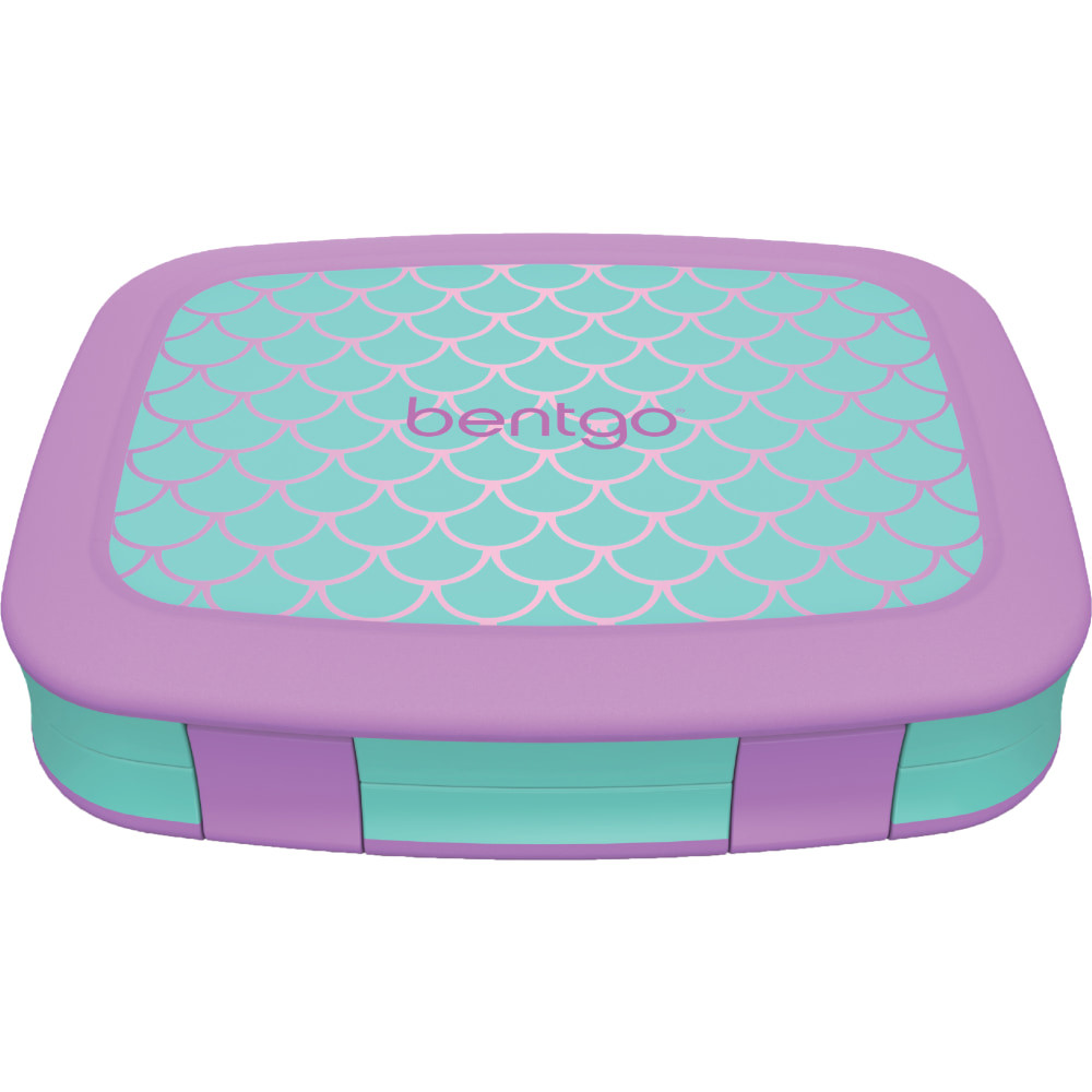 BEAR DOWN CONSULTING Bentgo BGKDPT-MMD  Kids Prints 5-Compartment Lunch Box, 2inH x 6-1/2inW x 8-1/2inD, Mermaid Scales